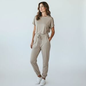 Splendid Jumpsuit Eco Short Sleeve Terry Size Large NWT